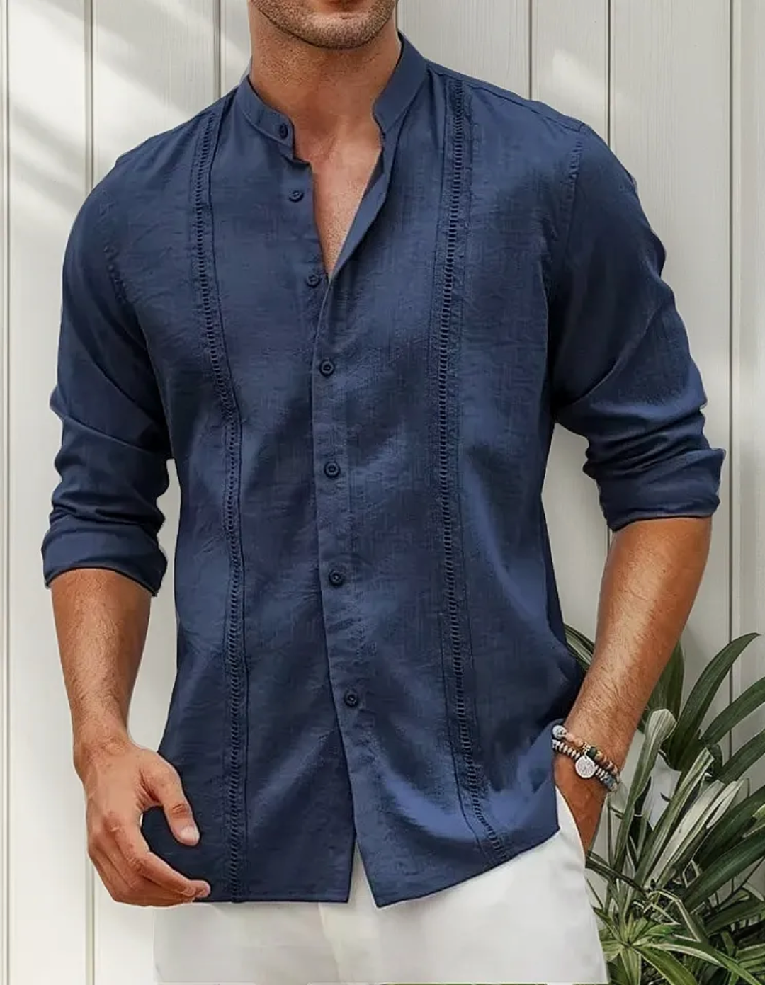 Guayabera-Mar Oscuro